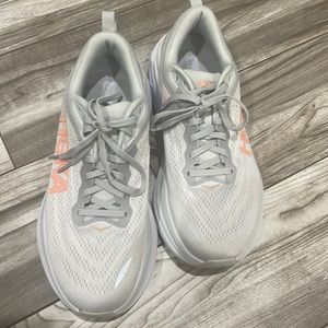 Hoka Bondi 8 Gym Shoe Sneaker Gray Size 9 Wide Running Walking Everyday Wear